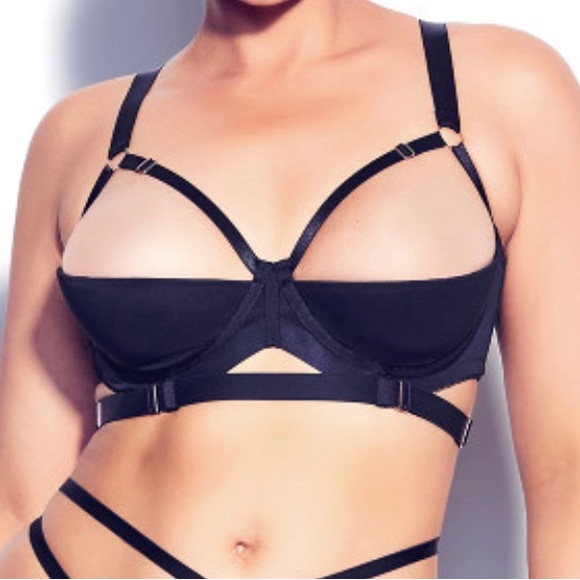 Fox&Royal Black Strappy Demi Bra Size 34 C/D - Picture 5 of 5